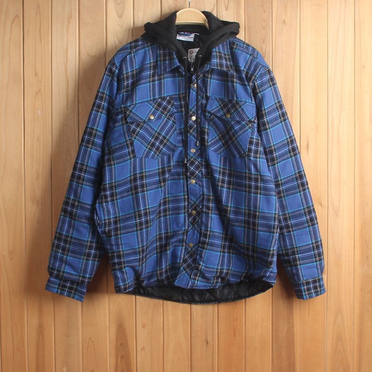 Men's Checked Padded Jacket Hoodie Top ChinaStock offers | GLOBAL STOCKS