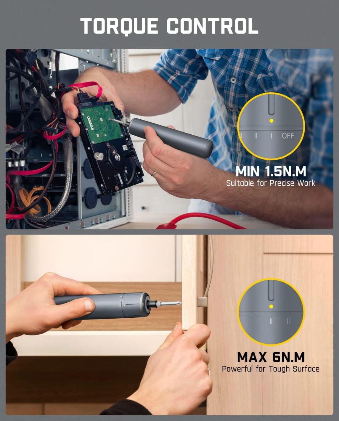 Fanttik E1 MAX Electric Screwdriver - 50 Magnetic Bits