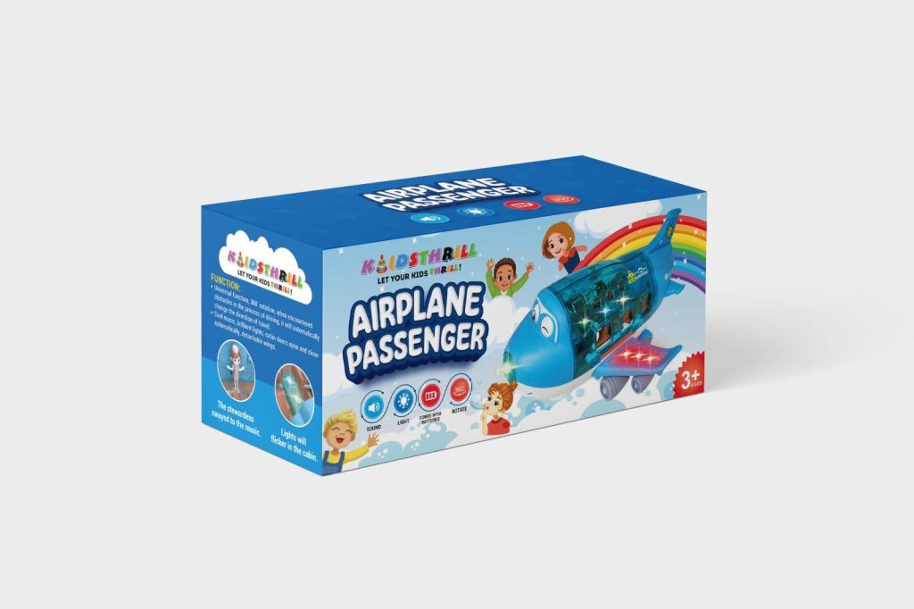 Kidsthrill Kids Airplane Toy - Bump & Go Technology Airplane Toddler Toys  with Lights & Airplane Sounds, Toddler Airplane Toys for 3 Year Old Boys 